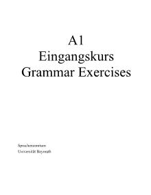A1 Eingangskurs Grammar Exercises