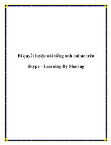 Bí quyết luyện nói tiếng anh online trên Skype - Learning By Sharing