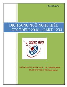Dịch song ngữ nghe hiểu ETS Toeic 2016