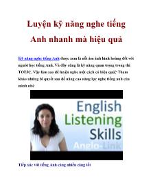 Luyện kỹ năng nghe tiếng Anh nhanh mà hiệu quả