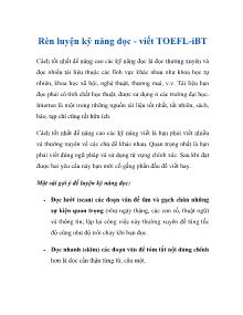 Rèn luyện kỹ năng đọc - Viết TOEFL-iBT