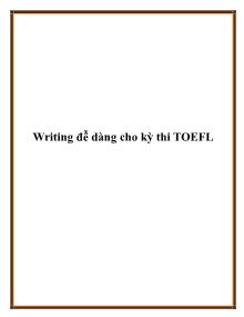 Writing đễ dàng cho kỳ thi TOEFL