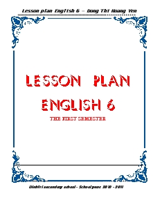 Lesson plan english 6 - The first semester