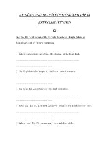 Bài tập tiếng Anh 10 - Phần 5