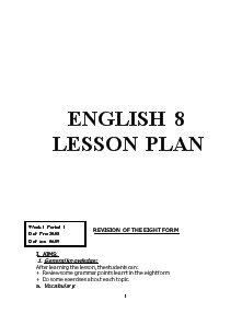 English 8 - Lesson Plan