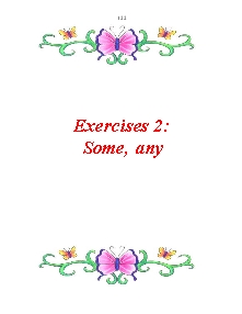 Exercises 2: Some, any