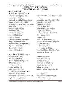 Từ vựng, ngữ pháp Tiếng Anh 11 nâng cao (Units 9-16) - Lê Ngọc Thạch