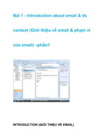 Bài 1 - Introduction about email & its context (Giới thiệu về email & phạm vi của email) –phần1