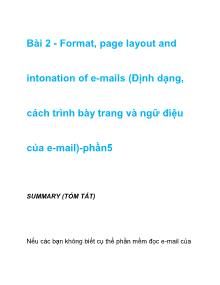 Bài 2 - Format, page layout and intonation of e-mails (Định dạng, cách trình bày trang và ngữ điệu của e-mail) - phần5