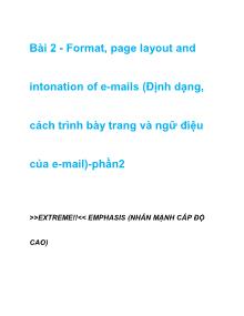 Bài 2 - Format, page layout and intonation of e-mails (Định dạng, cách trình bày trang và ngữ điệu của e-mail)-phần2