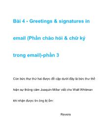 Bài 4 - Greetings & signatures in email (Phần chào hỏi & chữ ký trong email)-phần 3