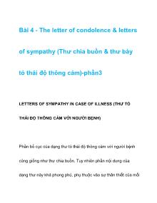 Bài 4 - The letter of condolence & letters of sympathy (Thư chia buồn & thư bày tỏ thái độ thông cảm)-phần3