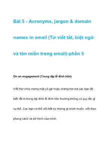 Bài 5 - Acronyms, jargon & domain names in email (Từ viết tắt, biệt ngữ và tên miền trong email)-phần 5