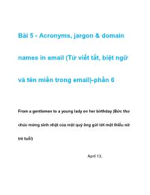Bài 5 - Acronyms, jargon & domain names in email (Từ viết tắt, biệt ngữ và tên miền trong email)-phần 6