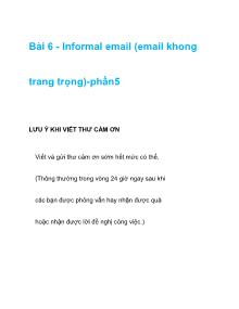 Bài 6 - Informal email (email khong trang trọng) - phần 5