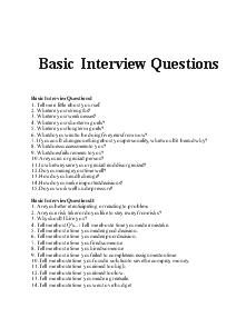 Basic Interview Questions