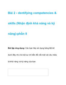 Dentifying competencies & skills (Nhận định khả năng và kỹ năng) - Phần 8