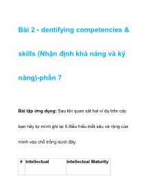 Dentifying competencies & skills (Nhận định khả năng và kỹ năng) - Phần 7