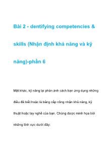Dentifying competencies & skills (Nhận định khả năng và kỹ năng) - Phần 6