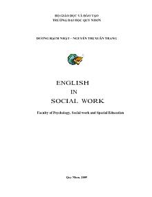 English in Social work