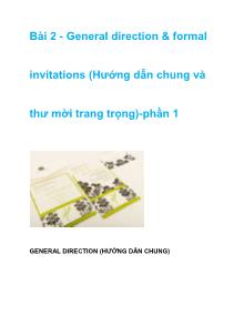 General direction & formal invitations