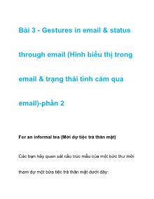Gestures in email & status through email (Hình biểu thị trong email & trạng thái tình cảm qua email) - Phần 2