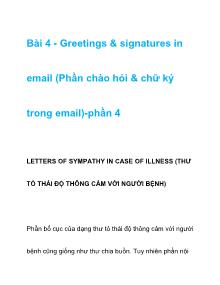 Greetings & signatures in email (Phần chào hỏi & chữ ký trong email) - Phần 4