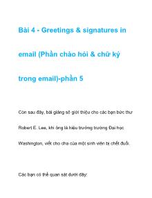 Greetings & signatures in email (Phần chào hỏi & chữ ký trong email) - Phần 5