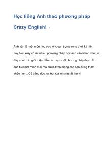 Học tiếng Anh theo phương pháp Crazy English!