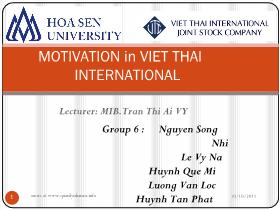Motivation in viet thai international