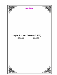 Sample Business Letters (1-100)
