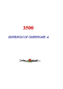 3500 Sentences of Certificate A