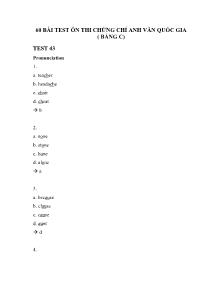60 bài Test ôn thi chứng chỉ Anh văn quốc gia (Bằng C) - Test 43