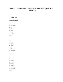 60 bài Test ôn thi chứng chỉ Anh văn quốc gia (Bằng C) - Test 50
