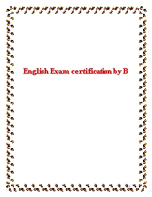 English Exam certification by B