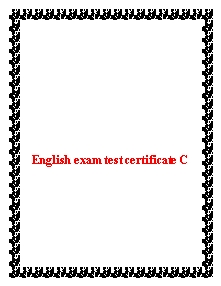 English exam test certificate C