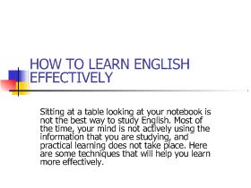 How to learn english effectively