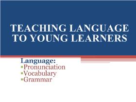 Teaching language to young learners