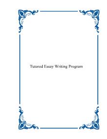 Tutored Essay Writing Program