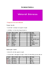 WORD STRESS 1