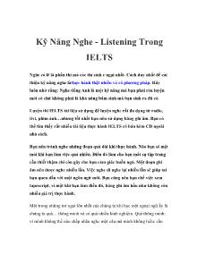 Kỹ Năng Nghe - Listening Trong IELTS