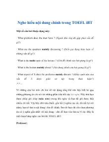 Nghe hiểu nội dung chính trong TOEFL iBT