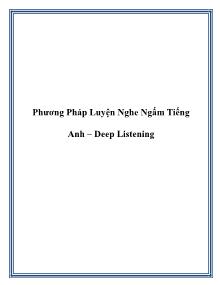 Phương pháp luyện nghe ngấm Tiếng Anh - Deep Listening