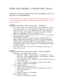 Steps for writing a reflective essay