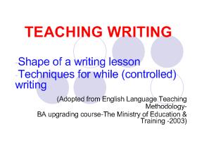 Teaching writing