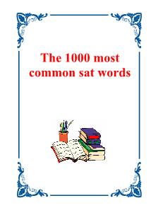 The 1000 most common sat words