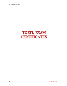 Toefl exam Certifi-Cates