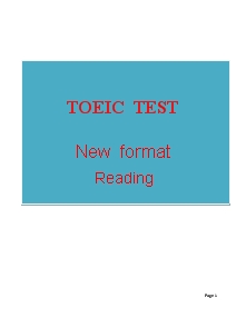 TOEIC TEST New format Reading