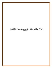10 lỗi thường gặp khi viết CV