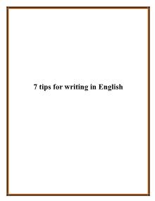 7 tips for writing in English